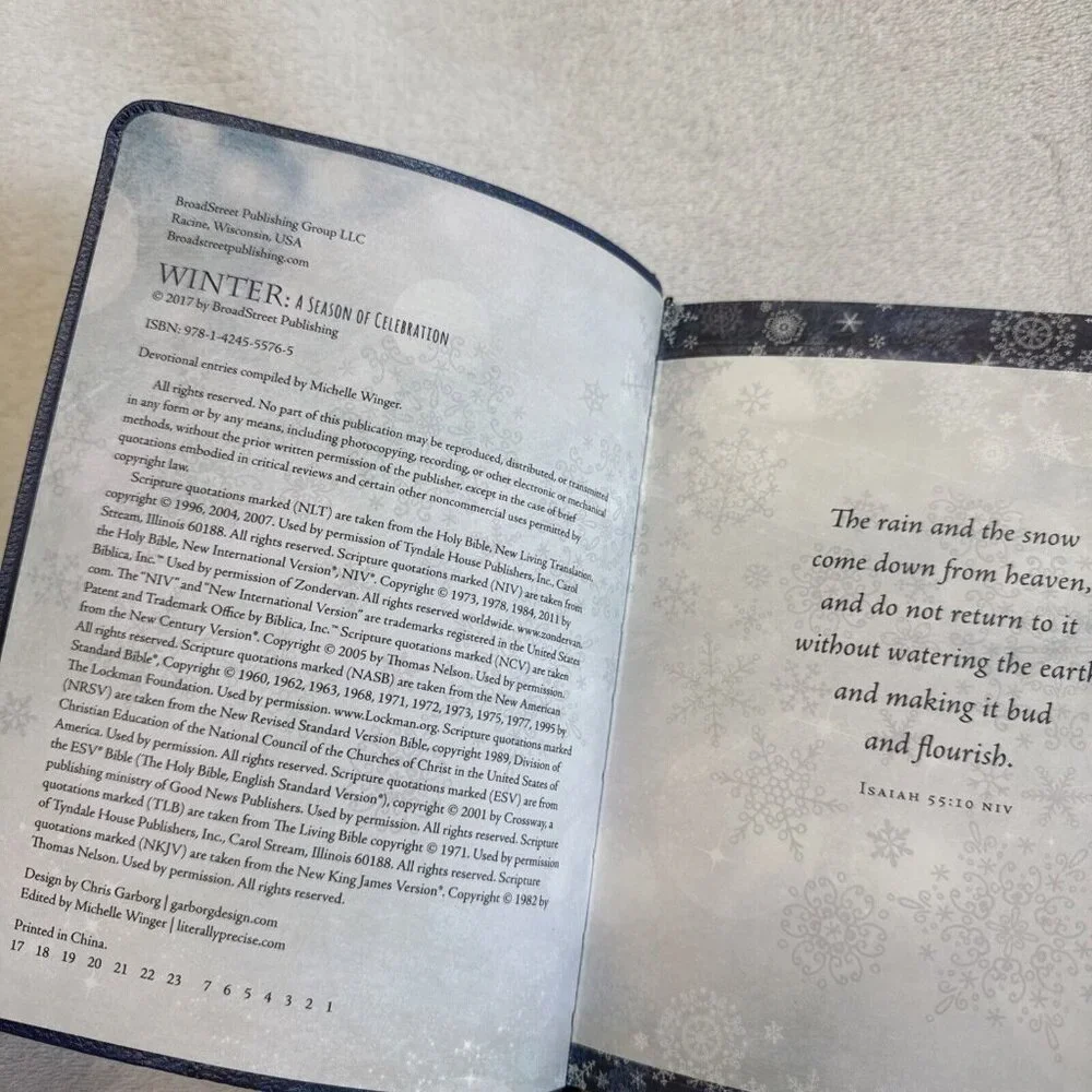 Devotional Winter Journal 90 Day Reflective Christian Psalm‎ Book Broadstreet